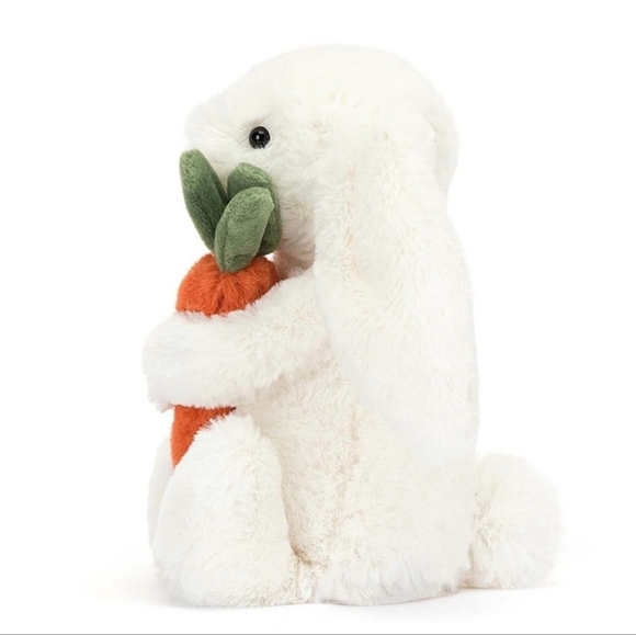 Jellycat White Bunny with Orange Carrot - Picture 3 of 6